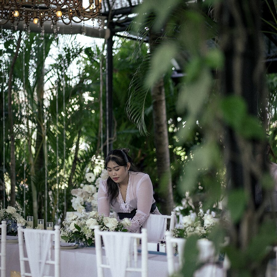 Garden reception table at Uma Garden