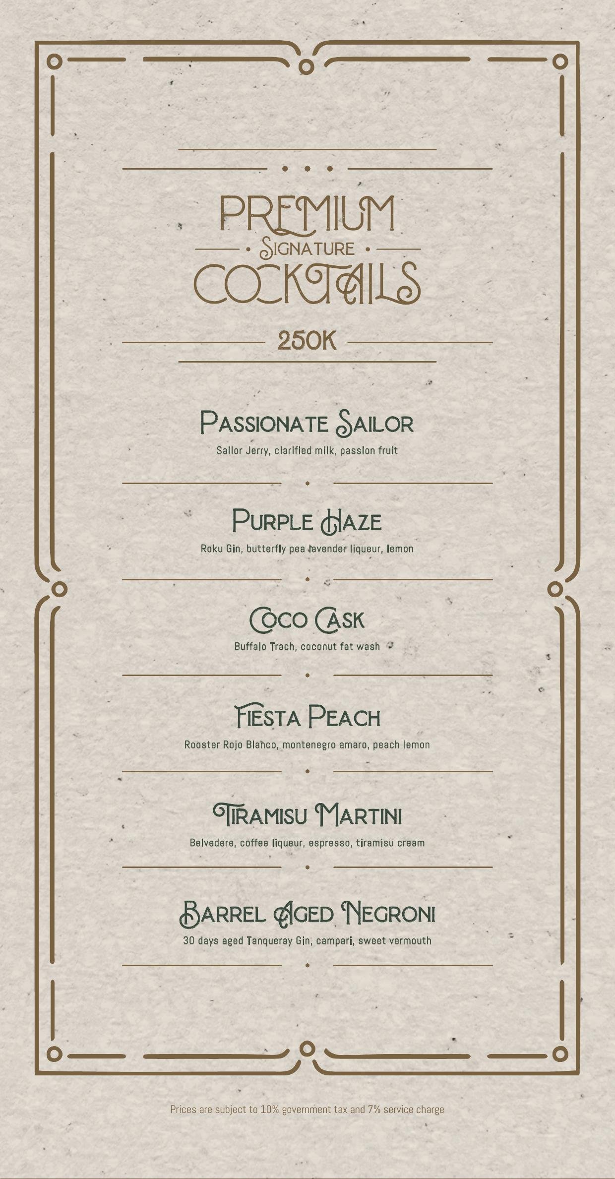 Uma Garden drinks menu page 2