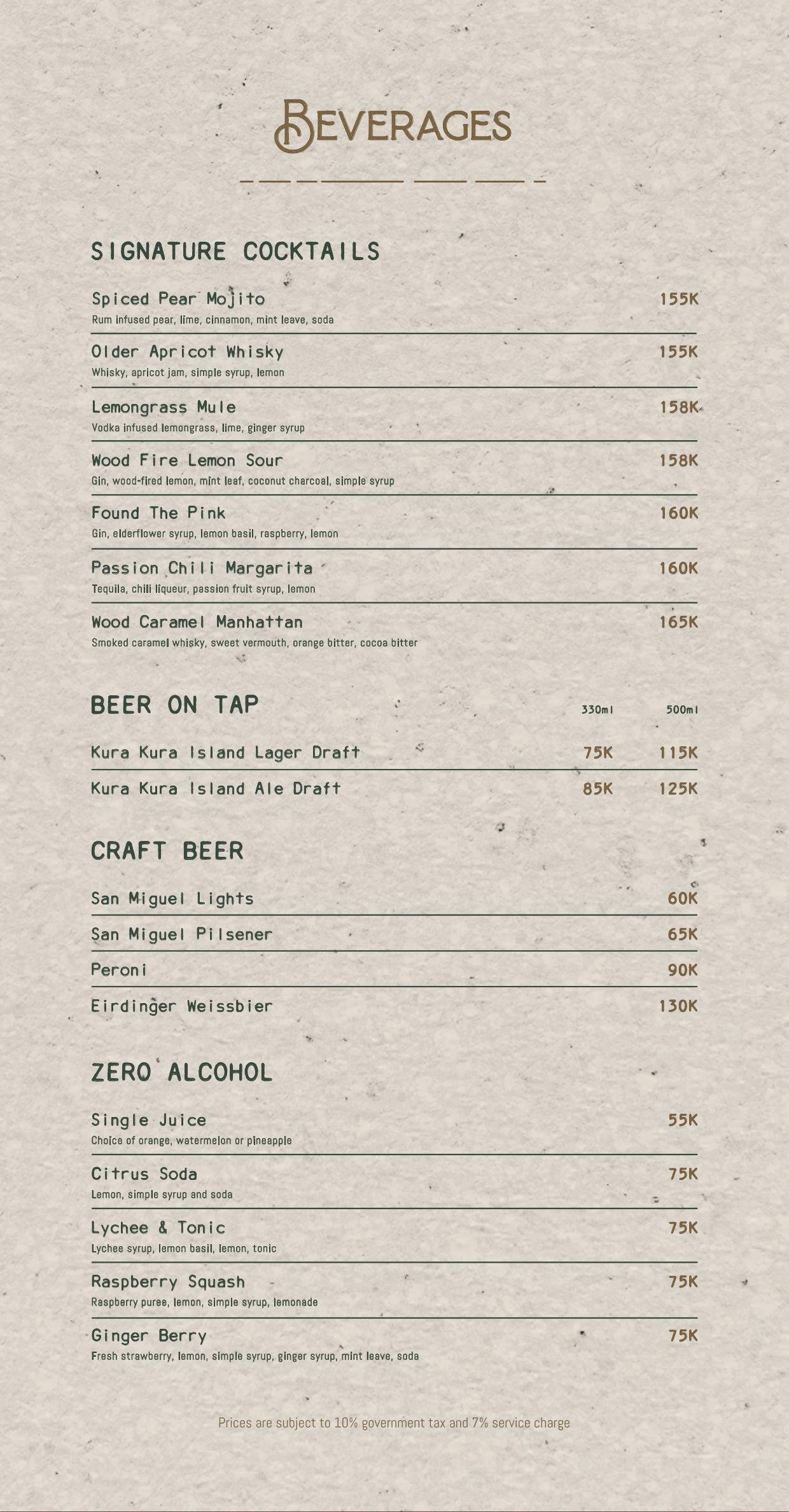 Uma Garden drinks menu page 4